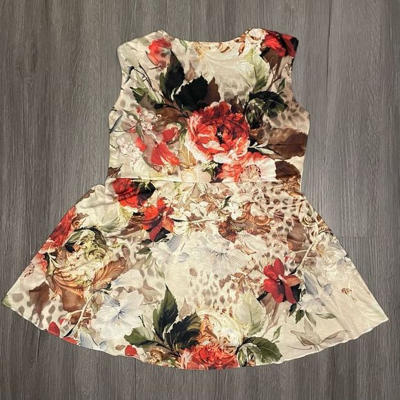 Y2K Floral Watercolor Roses Paisley Peplum Embellished Tank Top Size Large Women - Picture 2 of 5